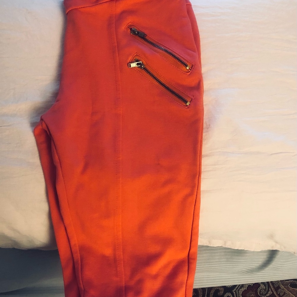 Coral Orange Capri jogger